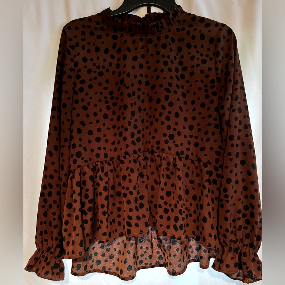 SHEIN Babydoll Keyhole Blouse